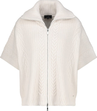 Monari Cable Knit Zipped Cardigan Beige - MMJs Fashion