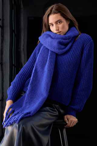 Monari Chenille V-Neck Jumper Royal Blue - MMJs Fashion