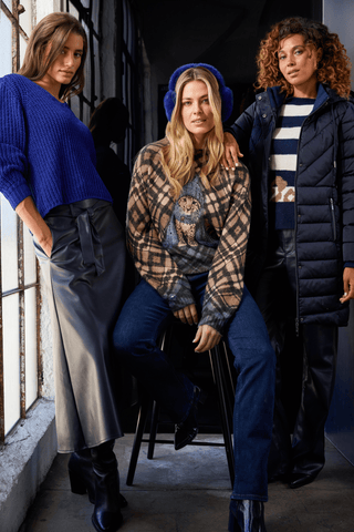 Monari Chenille V-Neck Jumper Royal Blue - MMJs Fashion