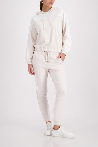 Monari Colour Block Hooded Sweatshirt Beige - MMJs Fashion