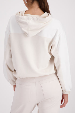 Monari Colour Block Hooded Sweatshirt Beige - MMJs Fashion