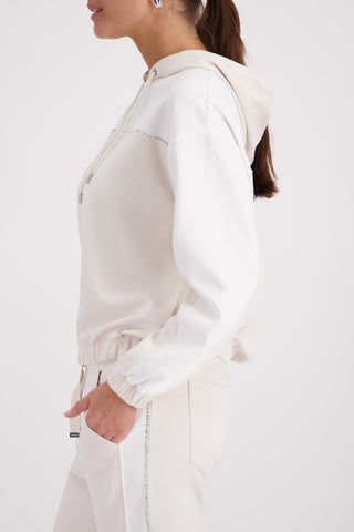 Monari Colour Block Hooded Sweatshirt Beige - MMJs Fashion