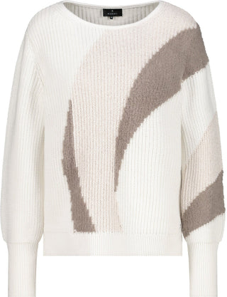 Monari Colour Block Jumper Ivory Beige - MMJs Fashion