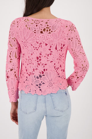 Monari Cornelly Crotchet Lace Jumper Pink - MMJs Fashion