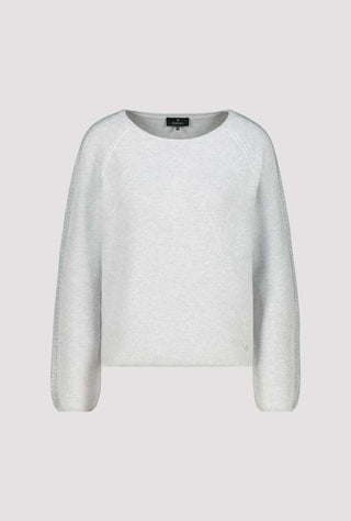 Monari Cotton Jumper with Rhinestones Grey - MMJs Fashion