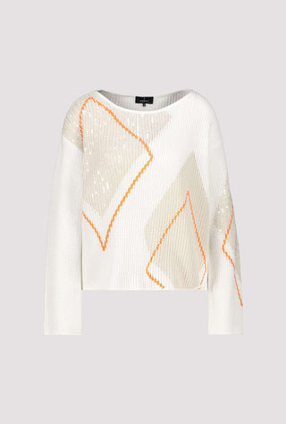 Monari Diamond Pattern Jumper Ivory Beige - MMJs Fashion