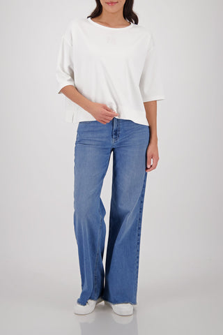 Monari Embossed Emblem Sweatshirt Ivory - MMJs Fashion