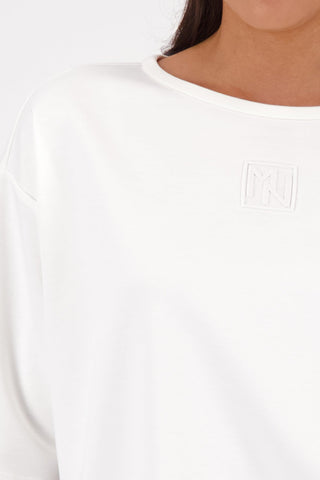 Monari Embossed Emblem Sweatshirt Ivory - MMJs Fashion