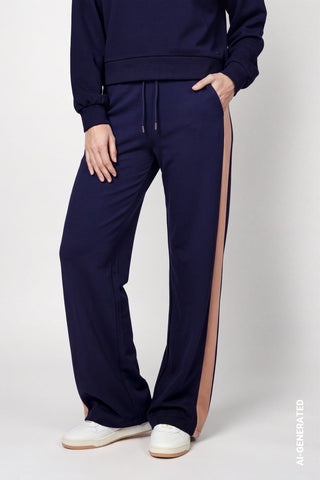 Monari Flared Drawstring Trousers Dark Blue - MMJs Fashion
