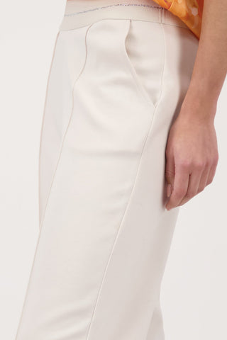 Monari Glitter Stripe Trousers Beige - MMJs Fashion