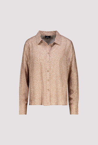 Monari Herringbone and Stud Blouse Beige - MMJs Fashion