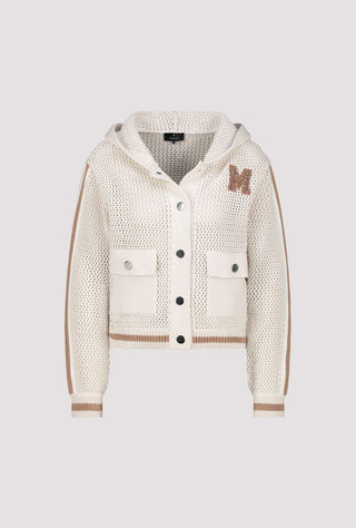 Monari Hooded Patch Cardigan Beige - MMJs Fashion