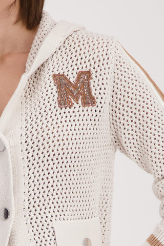 Monari Hooded Patch Cardigan Beige - MMJs Fashion