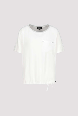 Monari Jersey Viscose Top with Pocket Ivory - MMJs Fashion