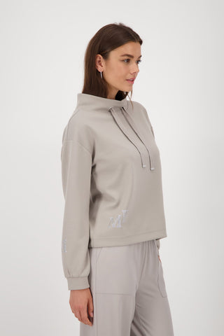 Monari Jewel Detail Sweatshirt Beige - MMJs Fashion