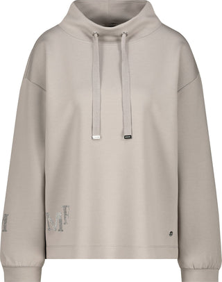Monari Jewel Detail Sweatshirt Beige - MMJs Fashion