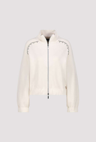 Monari Jewelled Zip Cardigan Beige - MMJs Fashion