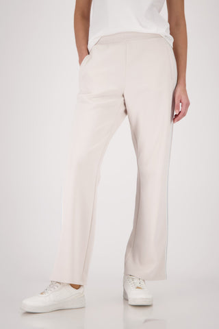 Monari Jogger Trousers with Lurex Stripe Detail Beige - MMJs Fashion