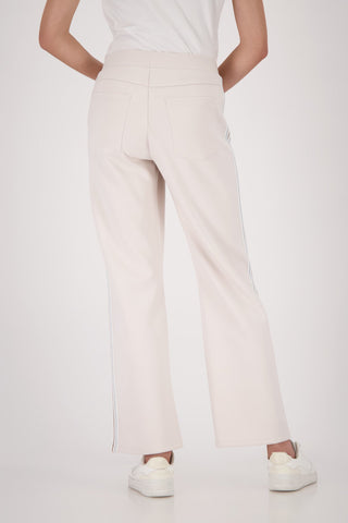 Monari Jogger Trousers with Lurex Stripe Detail Beige - MMJs Fashion