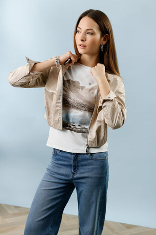 Monari Landscape Print Top Ivory - MMJs Fashion