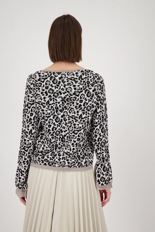 Monari Leopard Print Jumper Beige - MMJs Fashion