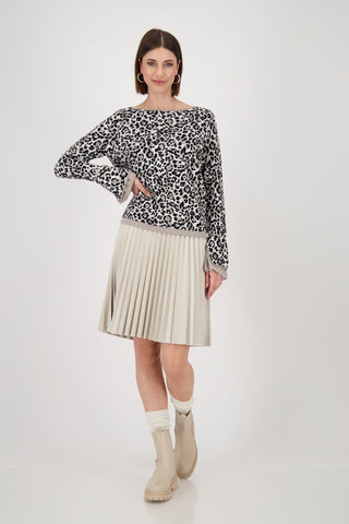Monari Leopard Print Jumper Beige - MMJs Fashion