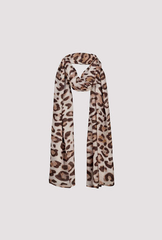 Monari Leopard Print Rectangular Scarf Brown - MMJs Fashion