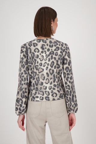 Monari Leopard Print Soft Jacket Beige - MMJs Fashion