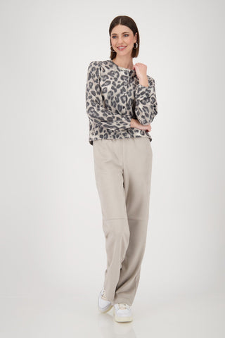 Monari Leopard Print Soft Jacket Beige - MMJs Fashion