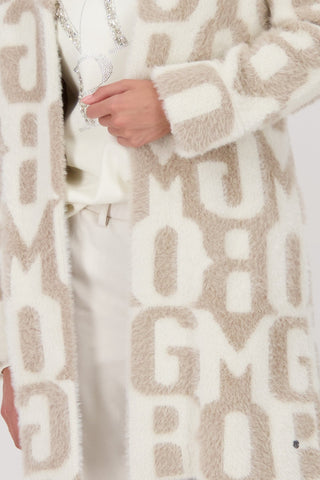 Monari Letter Pattern Jacket Beige Ivory - MMJs Fashion