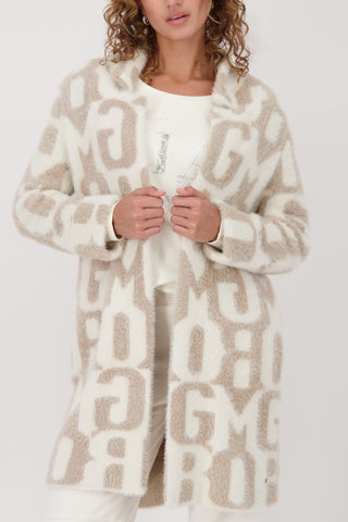 Monari Letter Pattern Jacket Beige Ivory - MMJs Fashion