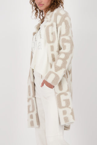 Monari Letter Pattern Jacket Beige Ivory - MMJs Fashion