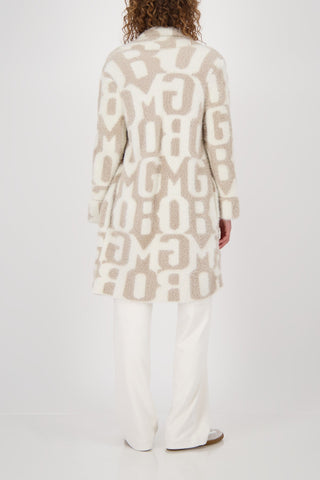 Monari Letter Pattern Jacket Beige Ivory - MMJs Fashion