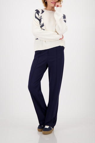 Monari Letters Detail Jumper Ivory - MMJs Fashion