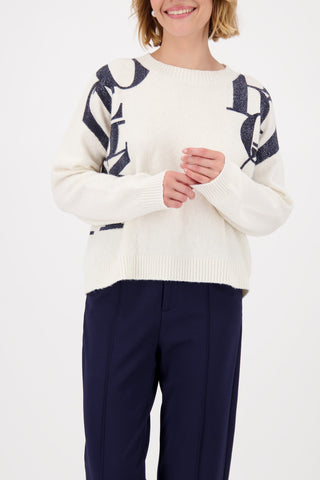 Monari Letters Detail Jumper Ivory - MMJs Fashion