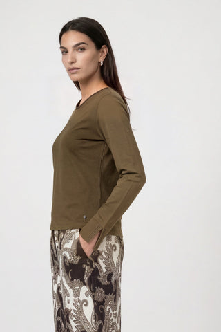 Monari Long Sleeved Top Olive Green - MMJs Fashion