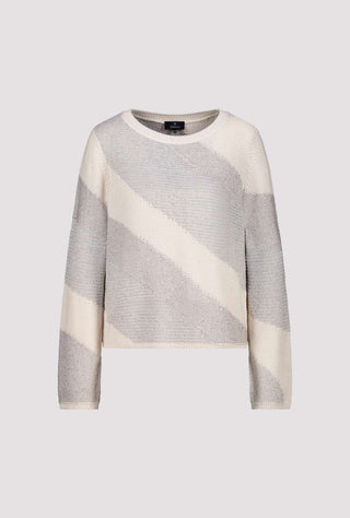 Monari Material Mix Stripe Jumper Beige - MMJs Fashion