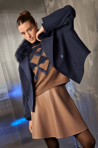 Monari Norwegian Jumper Brown Blue - MMJs Fashion