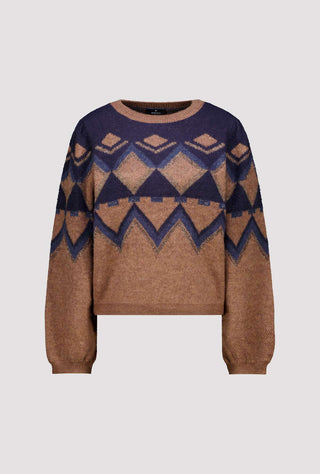 Monari Norwegian Jumper Brown Blue - MMJs Fashion