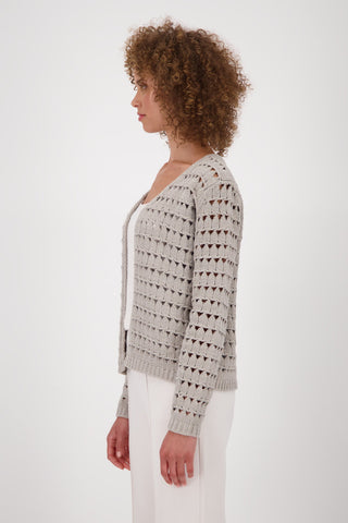 Monari Open Knit Cardigan Beige - MMJs Fashion