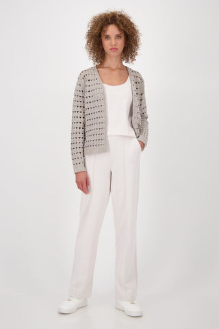 Monari Open Knit Cardigan Beige - MMJs Fashion