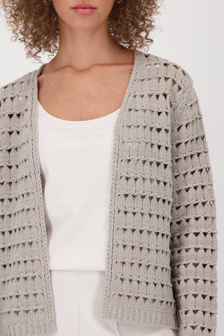 Monari Open Knit Cardigan Beige - MMJs Fashion