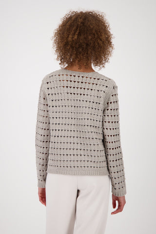 Monari Open Knit Cardigan Beige - MMJs Fashion