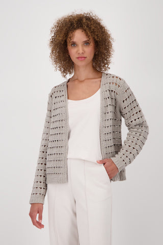 Monari Open Knit Cardigan Beige - MMJs Fashion