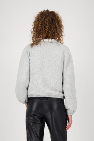 Monari Quilted Jacket Grey Melange - MMJs Fashion