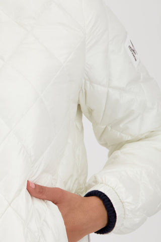 Monari Quilted Stand Up Collar Jacket Ivory - MMJs Fashion