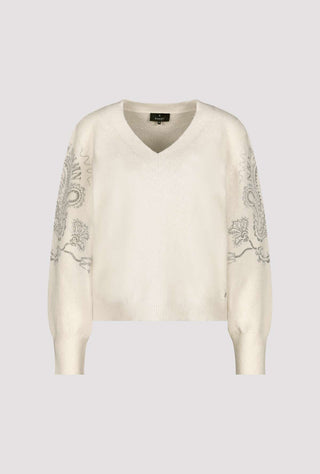 Monari Reversible Ivory Jewelled Jumper Ivory - MMJs Fashion