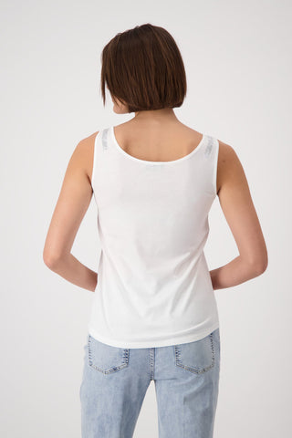 Monari Rhinestone Embellished Vest Top Ivory - MMJs Fashion
