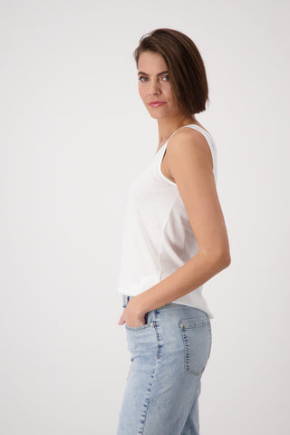 Monari Rhinestone Embellished Vest Top Ivory - MMJs Fashion