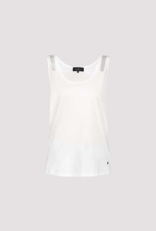 Monari Rhinestone Embellished Vest Top Ivory - MMJs Fashion